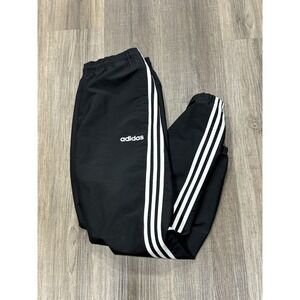 Adidas‎ Track Pants Mens Size Small Black Polyester Stretch Tapered Fit